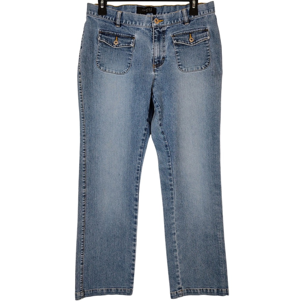 Riveted by Lee Light Wash Straight Leg Jeans Front Flap Pockets Size‎ 10M